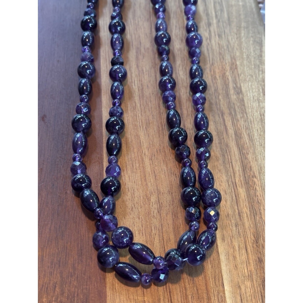 Jay King Mine Finds Double Strand Amethyst Bead Necklace With Sterling Clasp